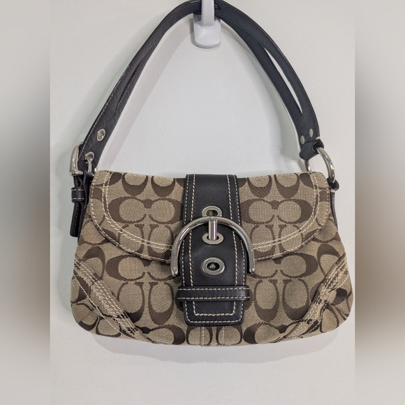 Coach Handbags - SOLD**Coach Vintage Y2K Signature logo Canvas mini Shoulder Bag - Brown and Tan